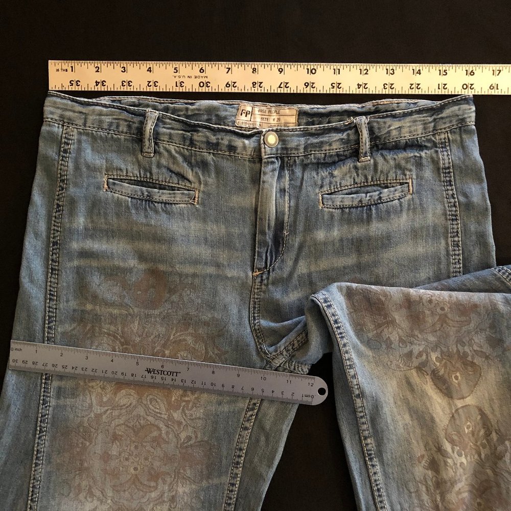 Super Rare Free People Printed Extreme Vintage Flare Size 29 - Picture 10 of 15